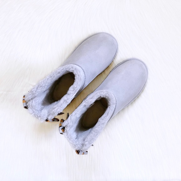 UGG Mini Bailey Bow Retro Spots Light Grey Boots - Picture 4 of 8